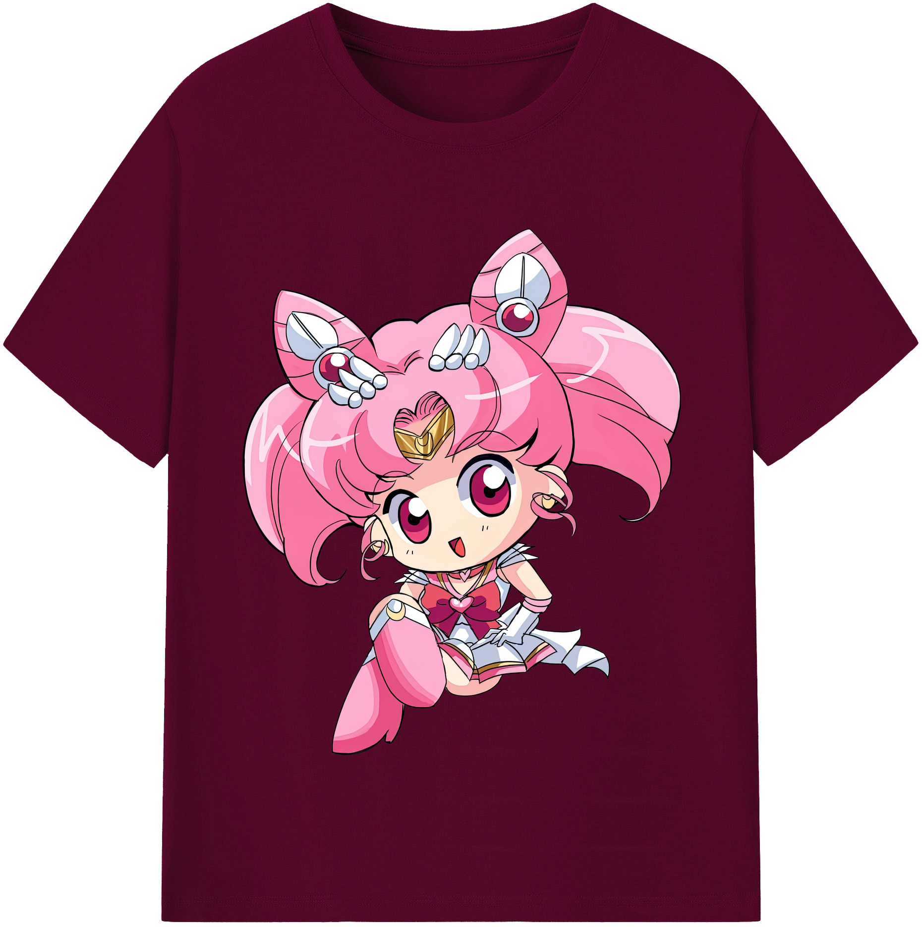 （画像用） 美少女戦士セーラームーン ちびうさ Sailor Moon Chibiusa Tsukino Usagi Small Lady Serenity レディースカジュアルプリントTシャツ（綿100％）
